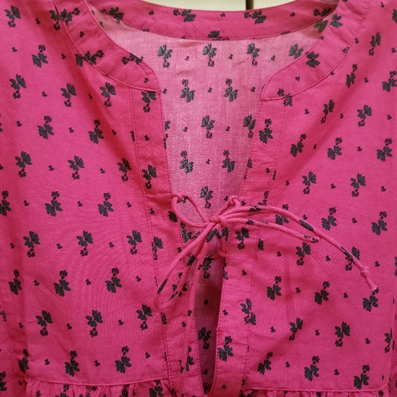 Mulberry Purple Border Print Boho Woven womens Top - Picture 6 of 9